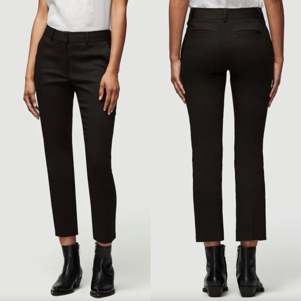 Nwt FRAME the perfect cropped trousers in noir black womens size 6